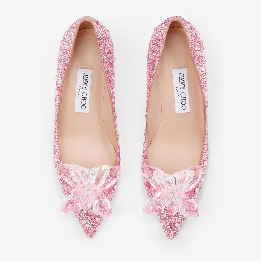 Rose Mix Crystal Covered Pointy Toe Pumps | ALLURE | Pre