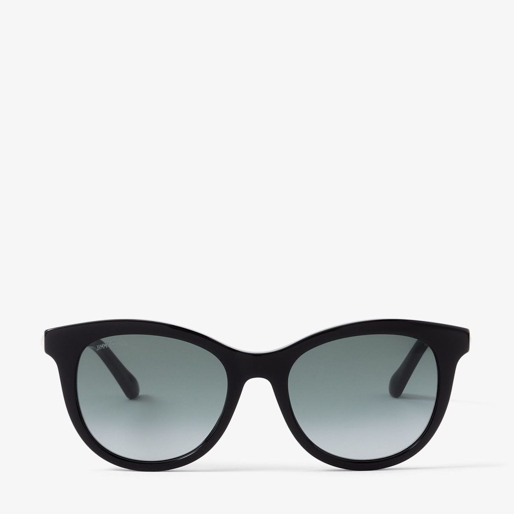 Black Cat Eye Sunglasses with Pearls and Swarovski Crystals