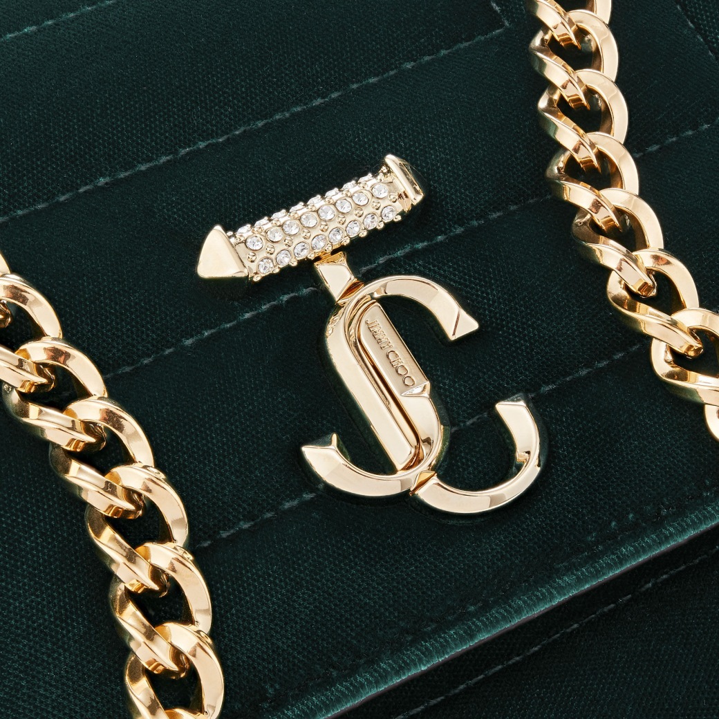 AVENUE QUAD | Dark Green Avenue Velvet Shoulder Bag with