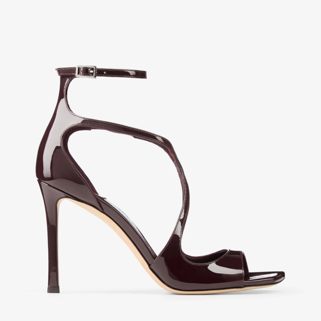 Azia 95 | Deep Merlot Patent Leather Sandals | JIMMY CHOO Azia 95 | Deep Merlot Patent Leather Sandals | JIMMY CHOO
