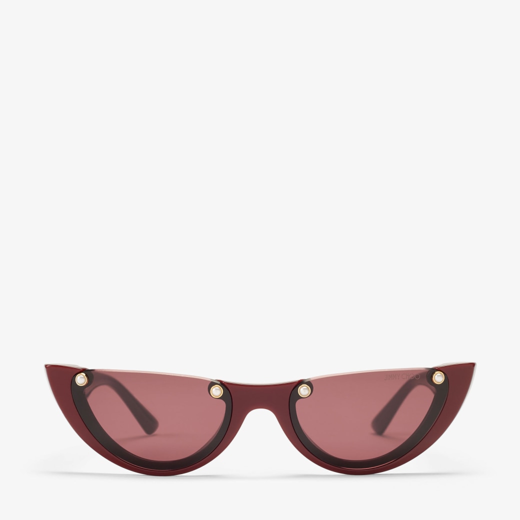 Beth | Cranberry Cat Eye Sunglasses | JIMMY CHOO