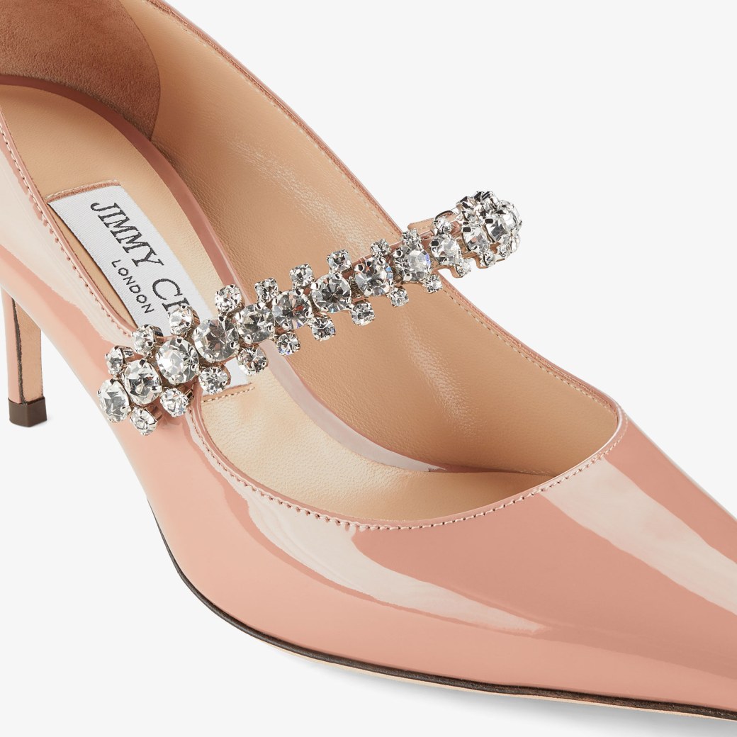 Bing Pump 65 | Ballet Pink Patent Leather Pumps with Crystals