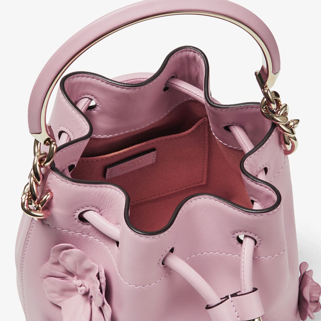 Bon Bon Bucket S | Rose Calf Leather Mini Bucket Bag with