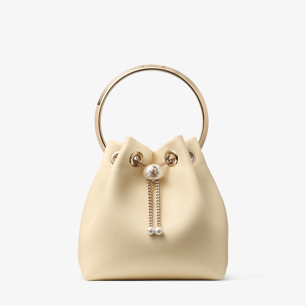 Bon Bon | Yellow Buttermilk Biker Leather Bag With Pearl