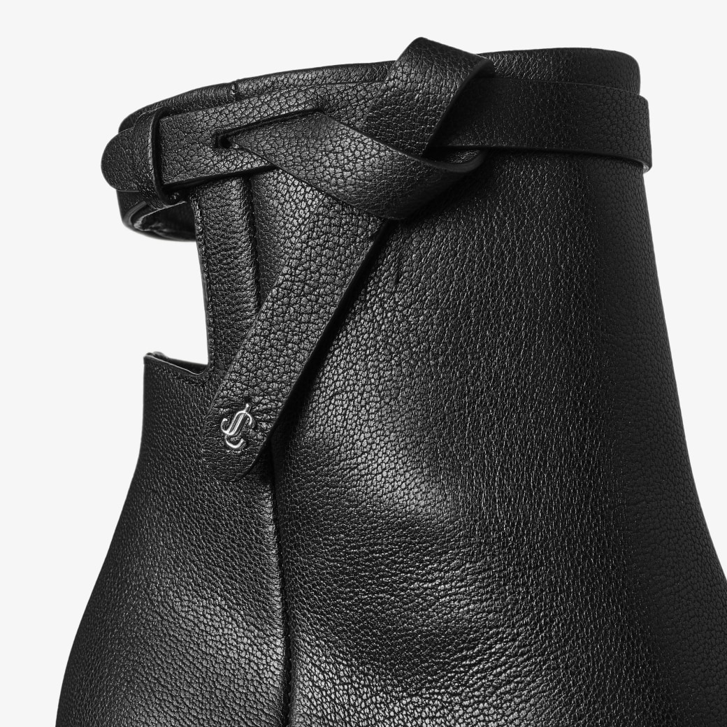 Camie Ankle Boot 85 | Black Shiny Kid Leather Ankle Boots