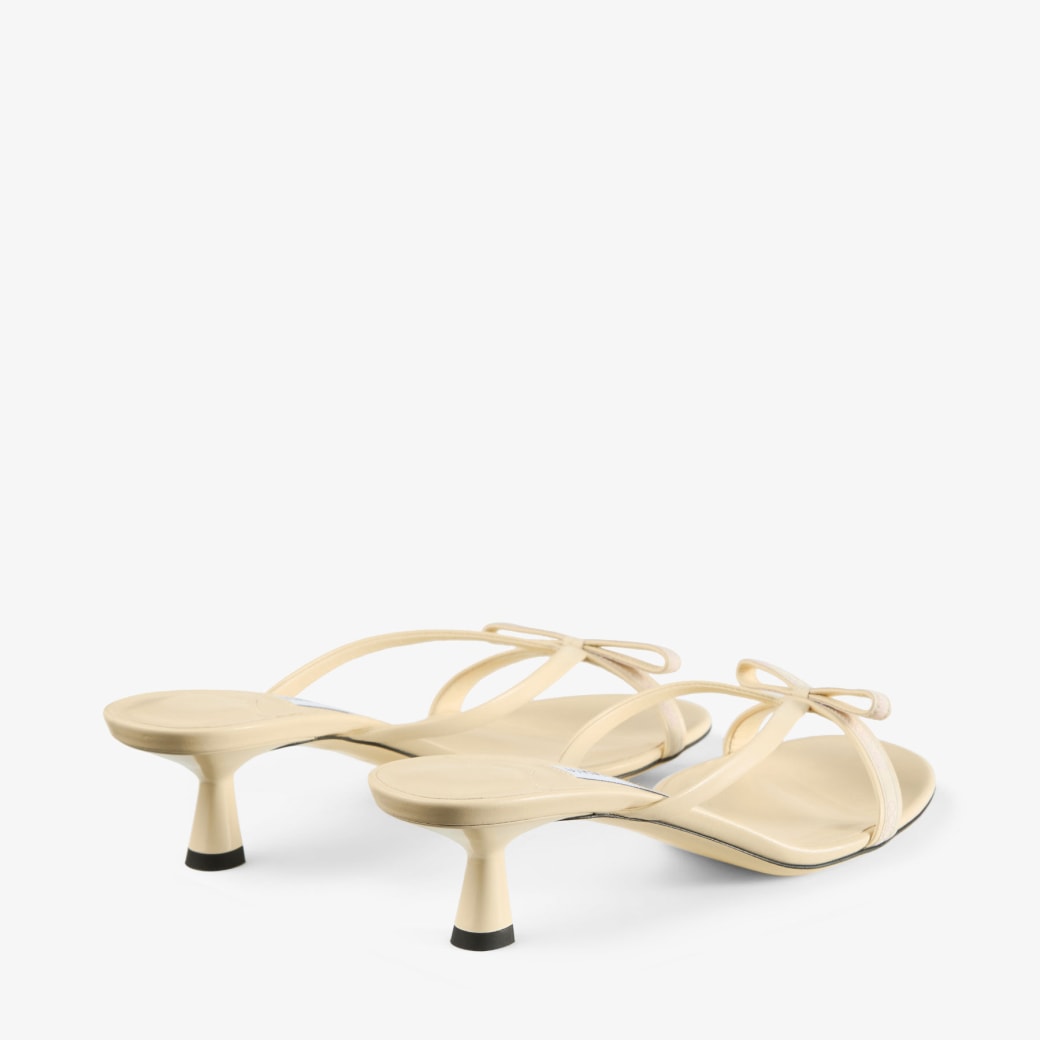 Ciela Mule 45 |Buttermilk Leather Ribbon Mule Sandal | JIMMY
