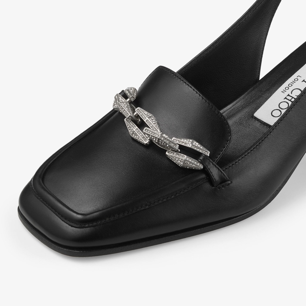 Diamond Tilda Sling Back 45 | Black Leather Pumps | JIMMY CHOO
