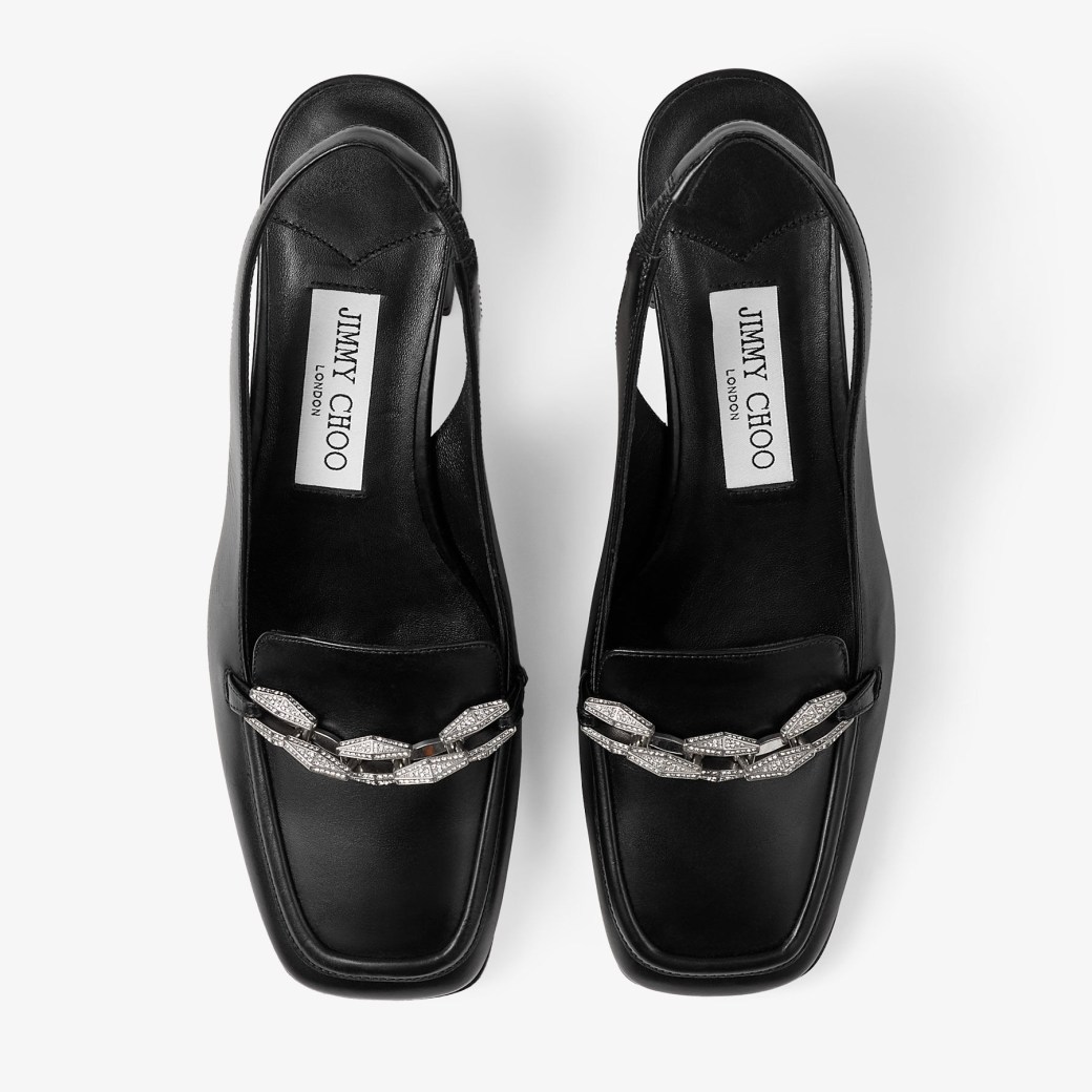 Diamond Tilda Sling Back 45 | Black Leather Pumps | JIMMY CHOO