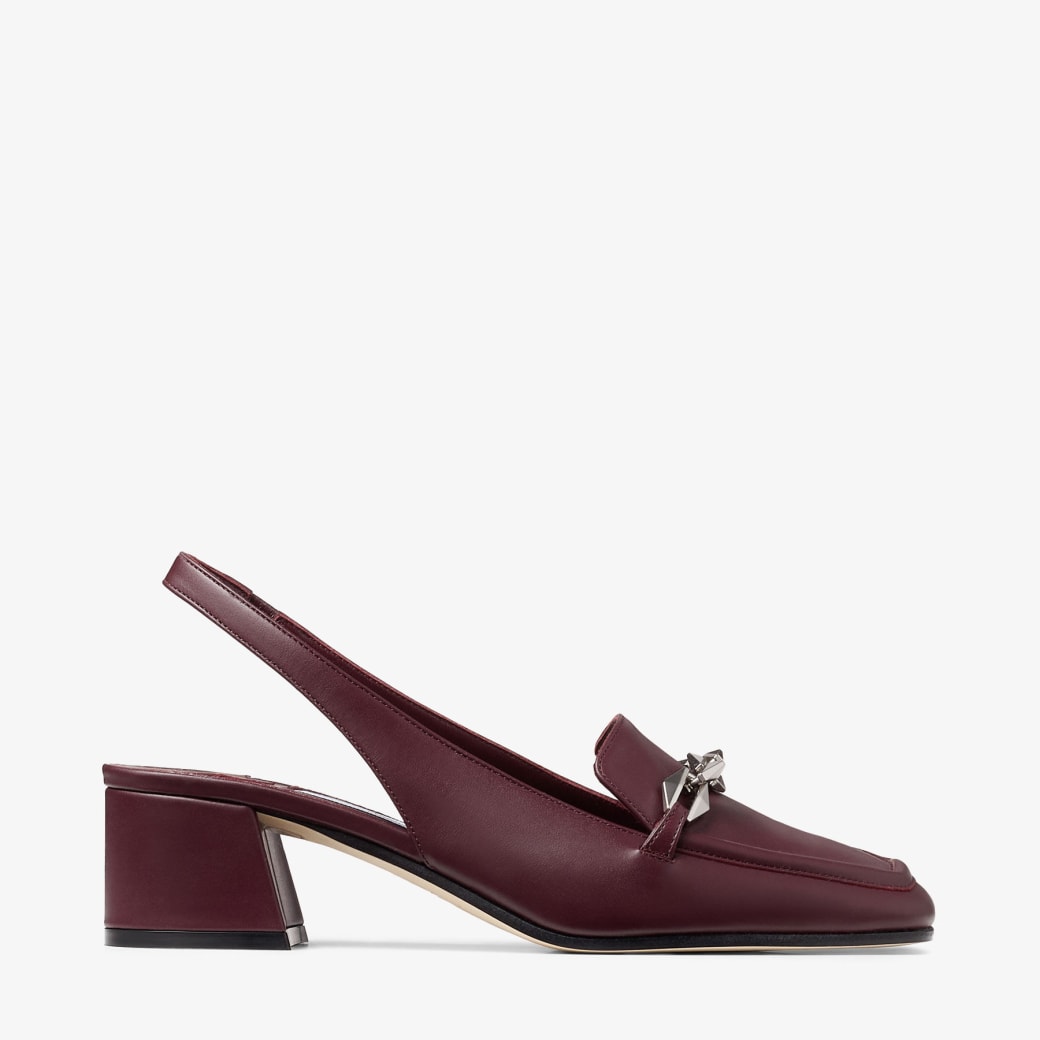 送料無料◆2025新品  Diamond Tilda Sling Back 45 | Garnet Leather Pumps | JIMMY CHOO テープ・マスキングテープ