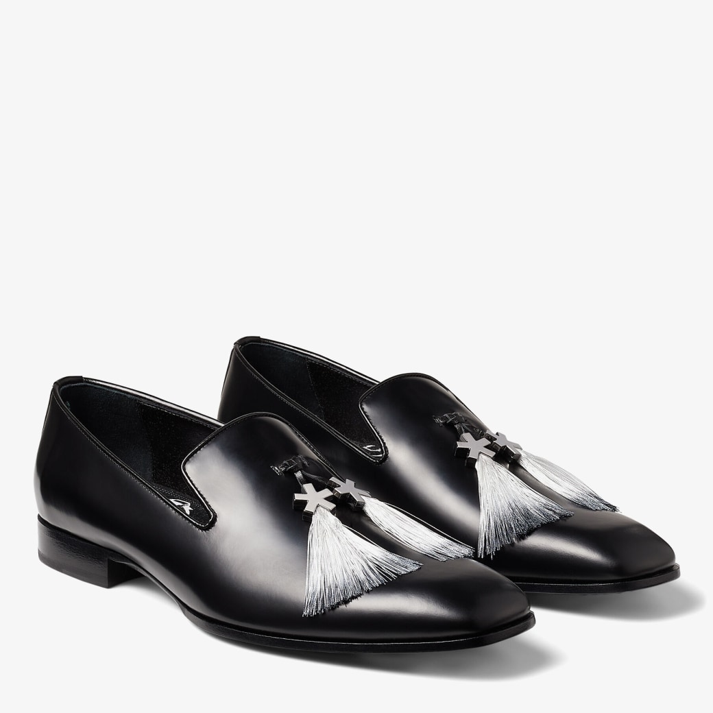 Black Box Calf Loafers with Eric Haze Star Tassel | FOXLEY