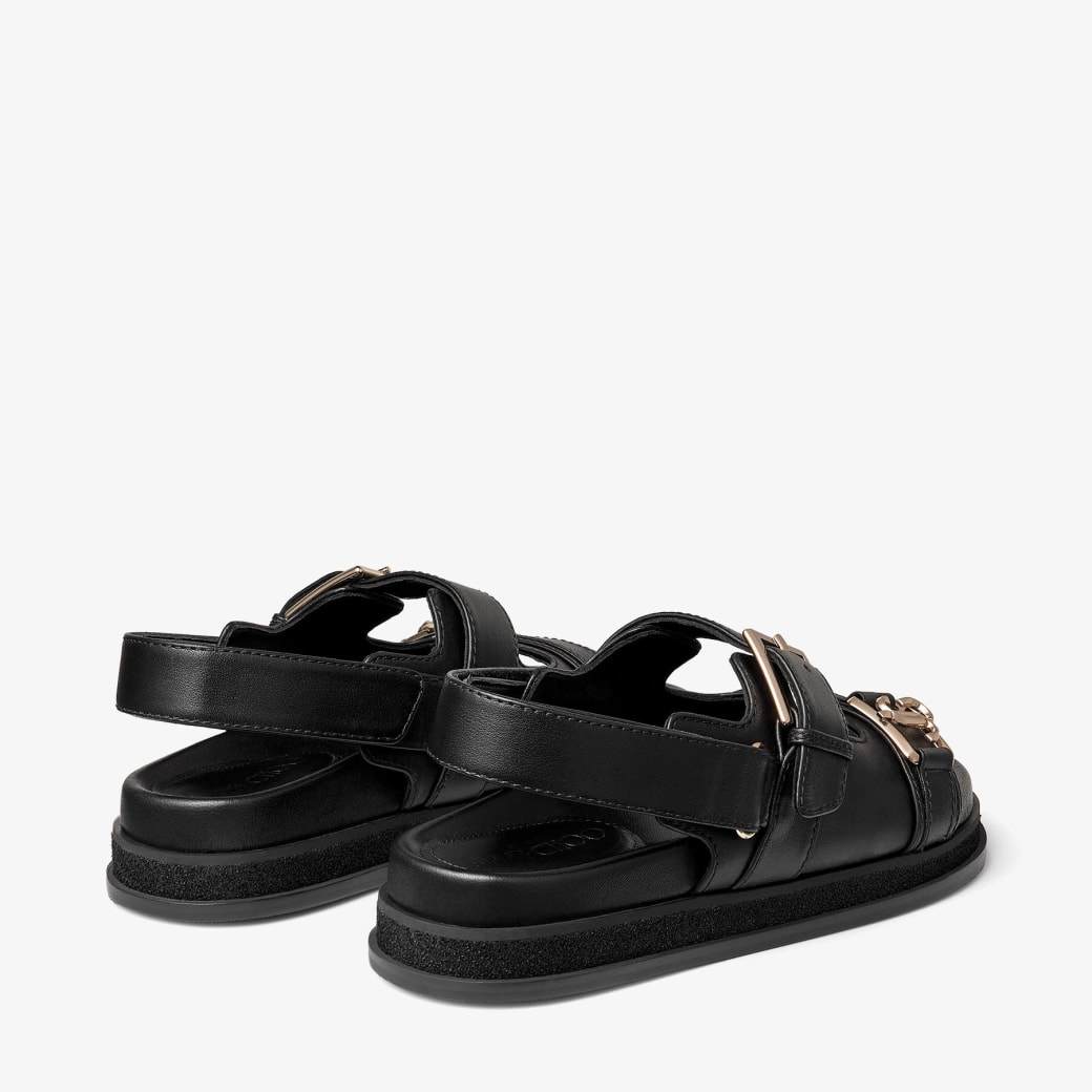 【JIMMY CHOO】Elyn Flat バイカラー リネンフラットサンダル JIMMY CHOO】Elyn Flat カーフレザー フラットサンダル (Jimmy