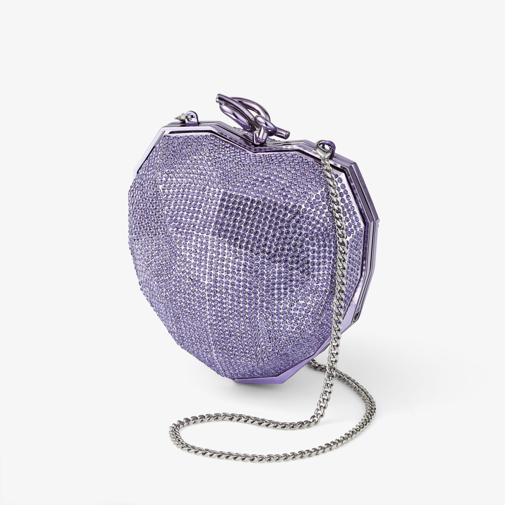 Faceted Heart Clutch | Tanzanite Lucite Clutch | JIMMY CHOO