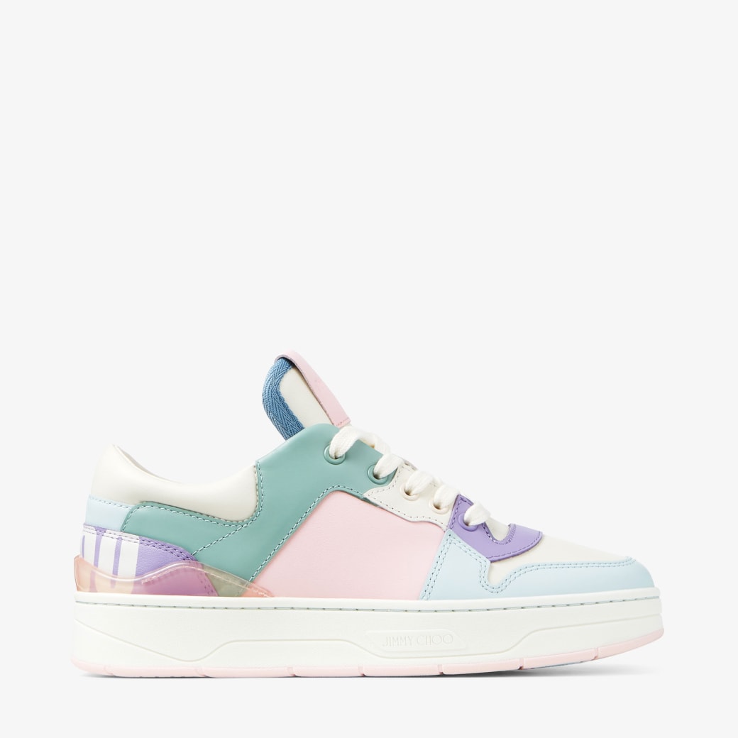 FLORENT/F | Powder Pink and Pastel Mix Leather Trainers