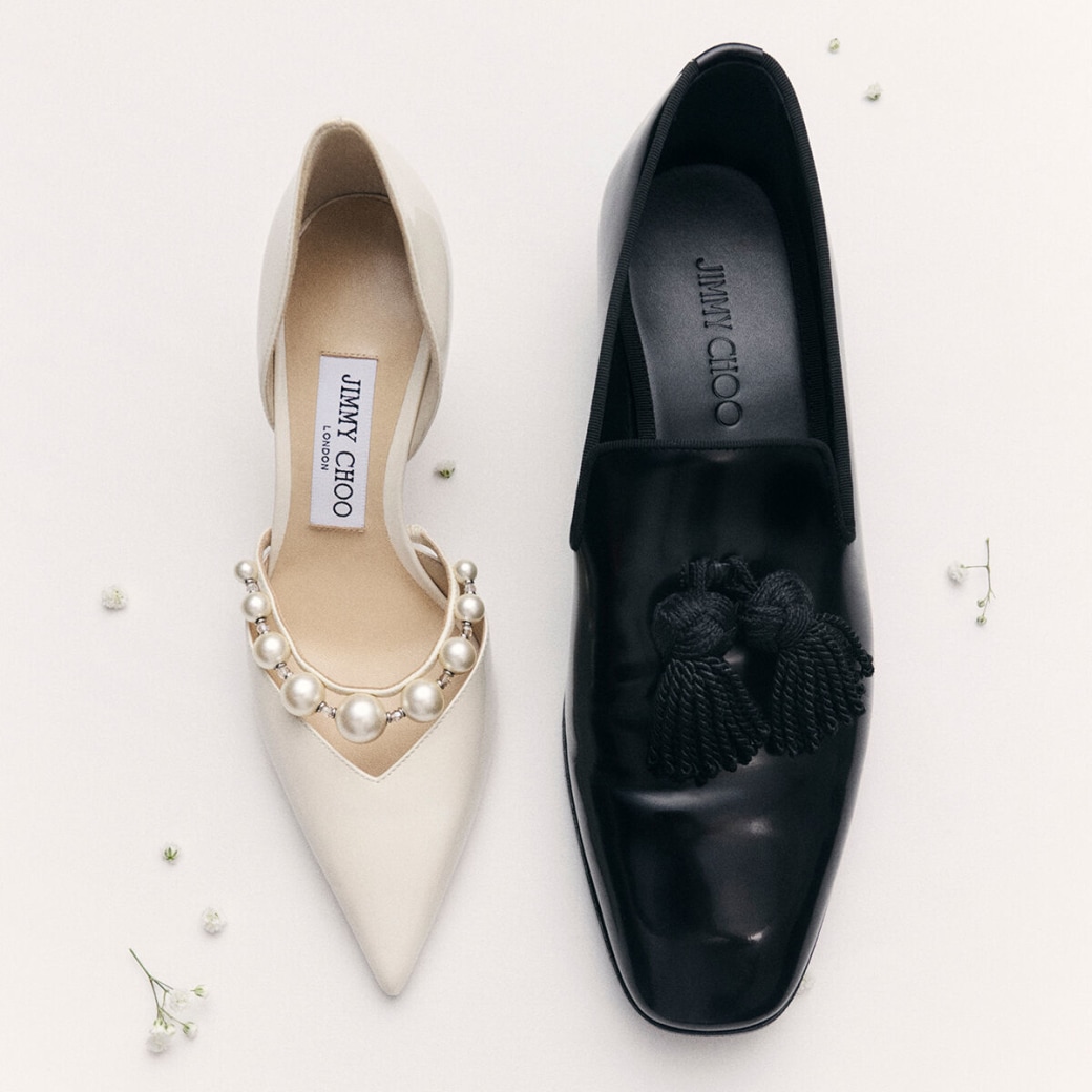 FOXLEY/M | Black Patent Slip-On Shoes with Crystal Tassels