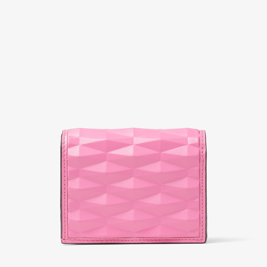Hanne | Candy Pink Diamond Embossed 3D Leather Wallet