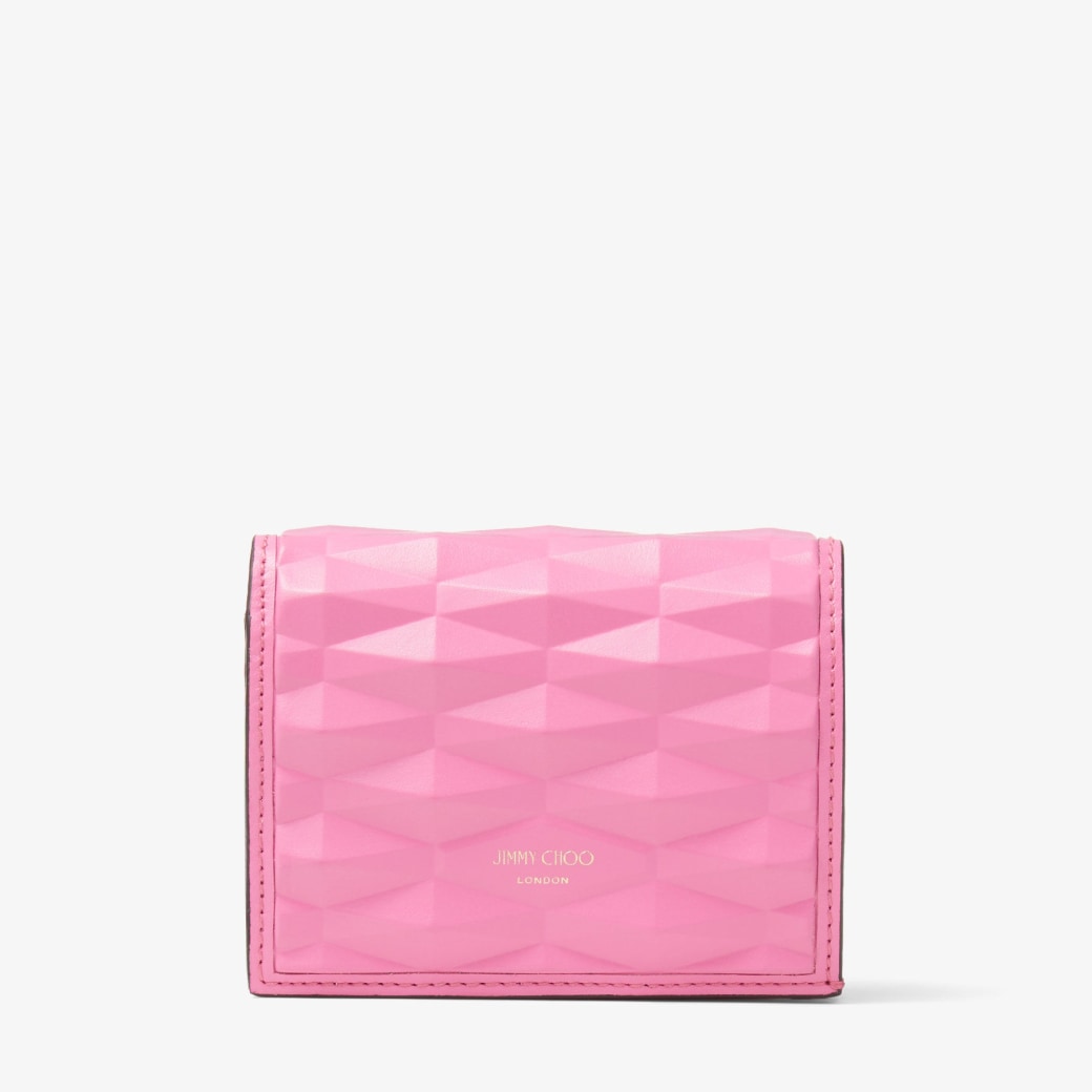 Hanne | Candy Pink Diamond Embossed 3D Leather Wallet