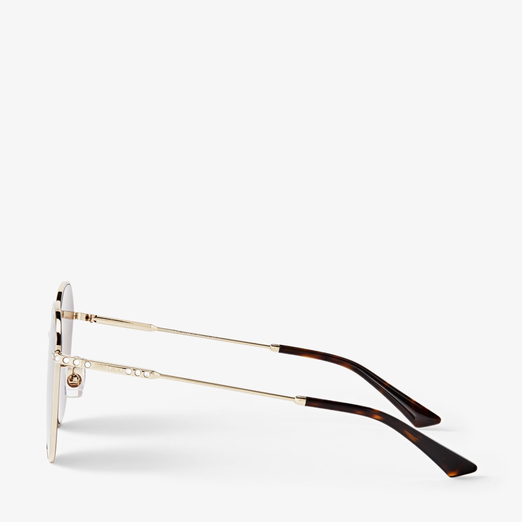 Kamryn | Pale Gold Pantos Frame Sunglasses with Crystals