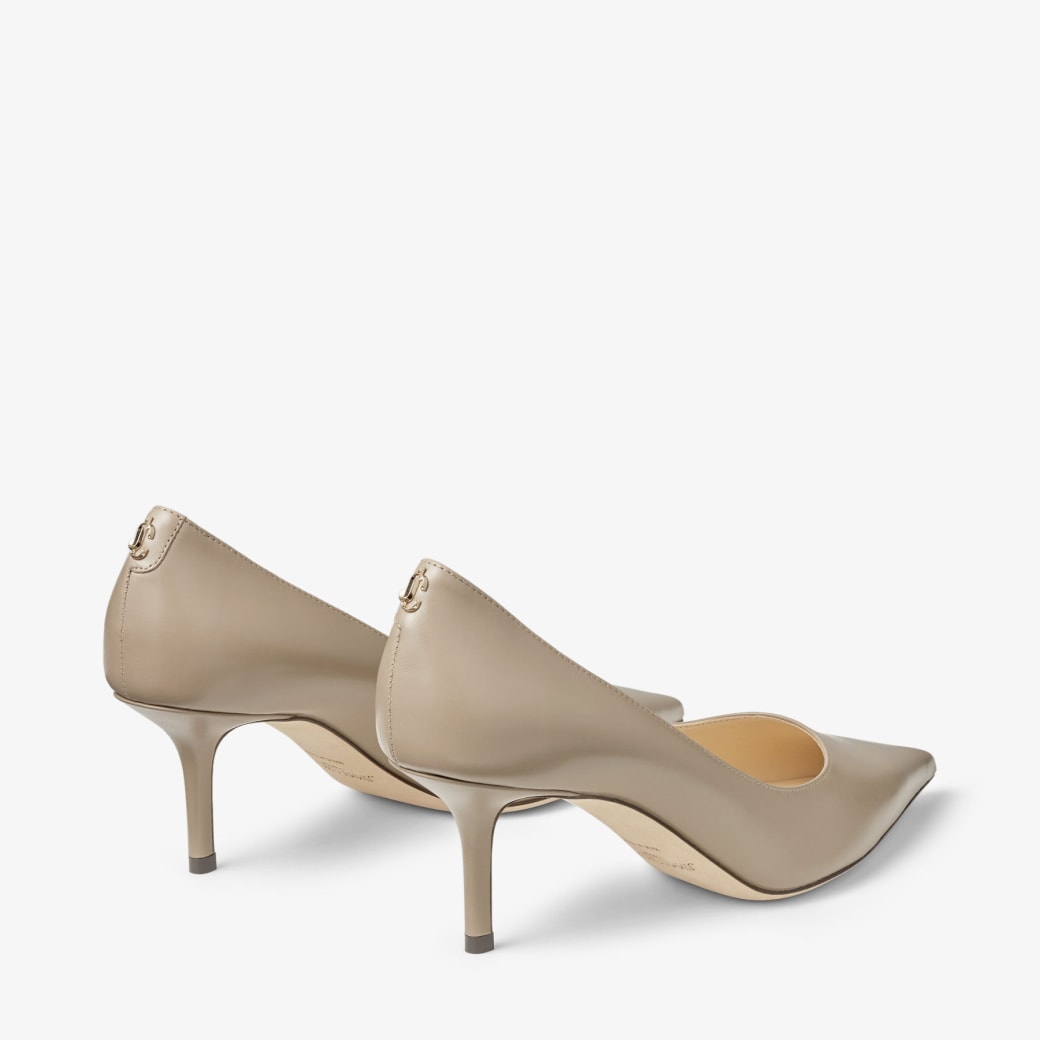 LOVE 65 | Taupe Leather Pumps with JC Emblem | Summer
