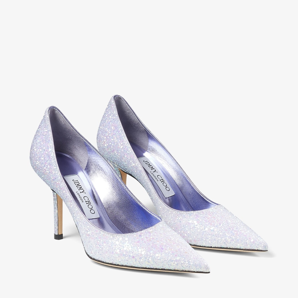 LOVE 85 | Lilac Dégradé Coarse Glitter Fabric Pumps | New