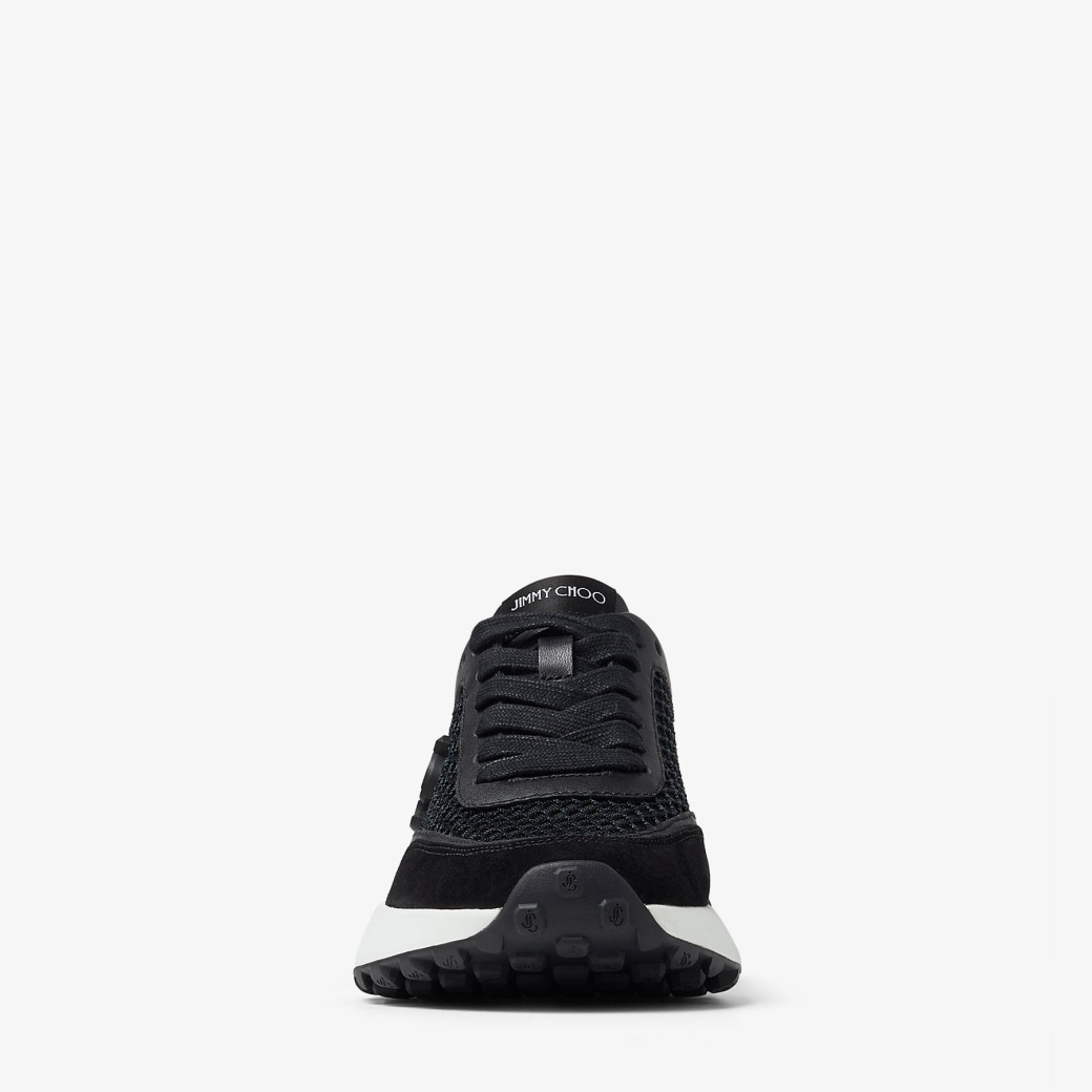 【JIMMY CHOO】Memphis Lace Up/F Fishnet Mesh ★関税送料込み Black Fishnet Mesh and Leather Low Top Trainers | MEMPHIS