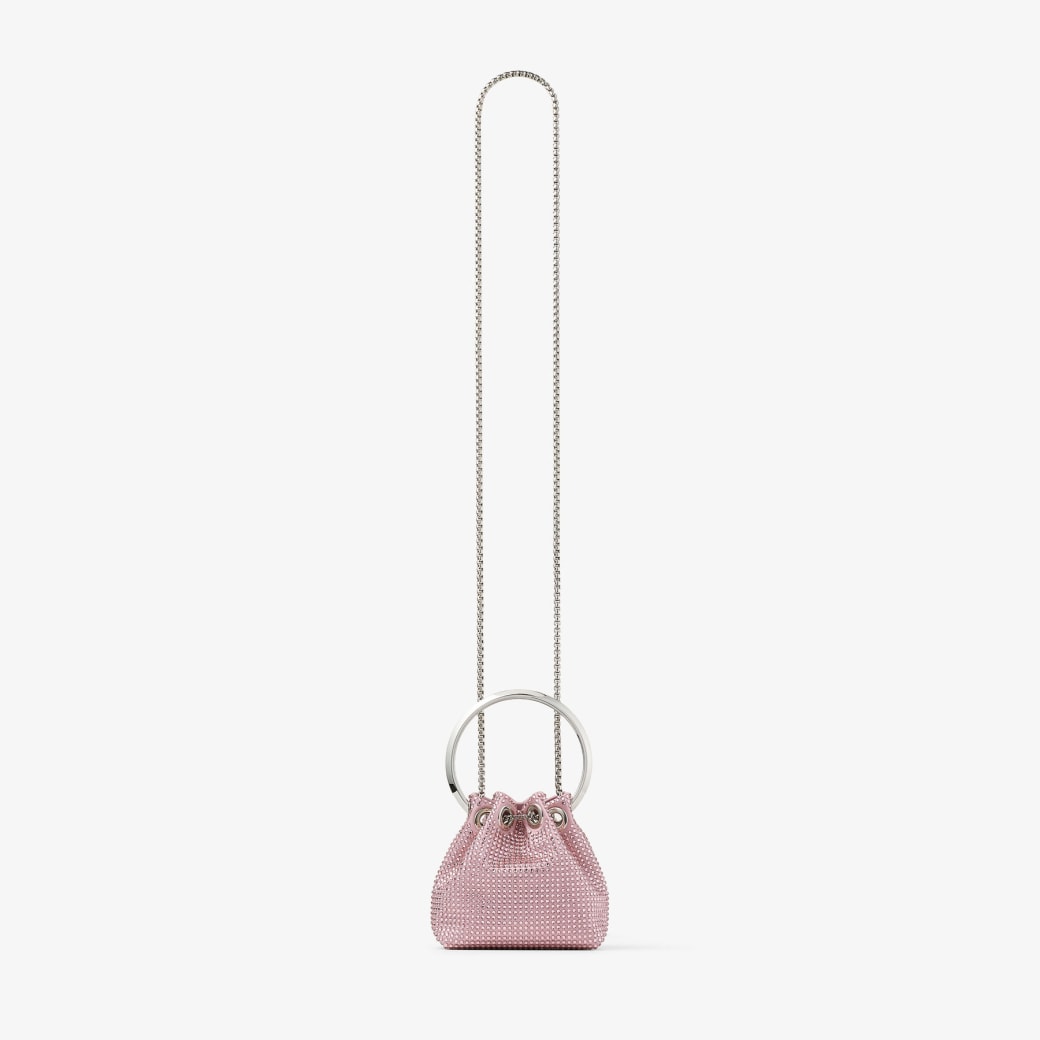 JIMMY CHOO Micro Bon Bon サテン クリスタル ミニバッグ JIMMY CHOO Bon Bon micro crystal-embellished satin bucket