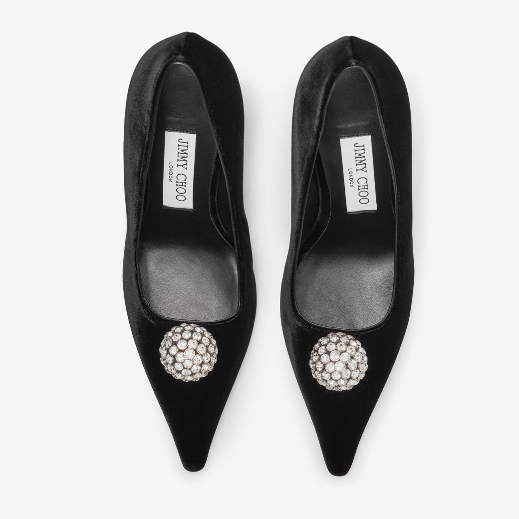 ◆正規品・新品◆Jimmy Choo Black Velvet Orb Pumps Orb Pump 50 | Black Velvet Pumps | JIMMY CHOO
