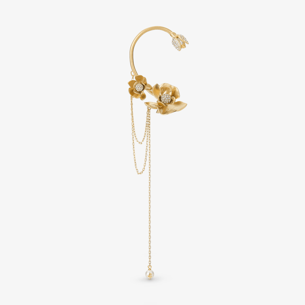RIGHT PETAL EARCUFF | Gold-Finish Right Earcuff with Pearl
