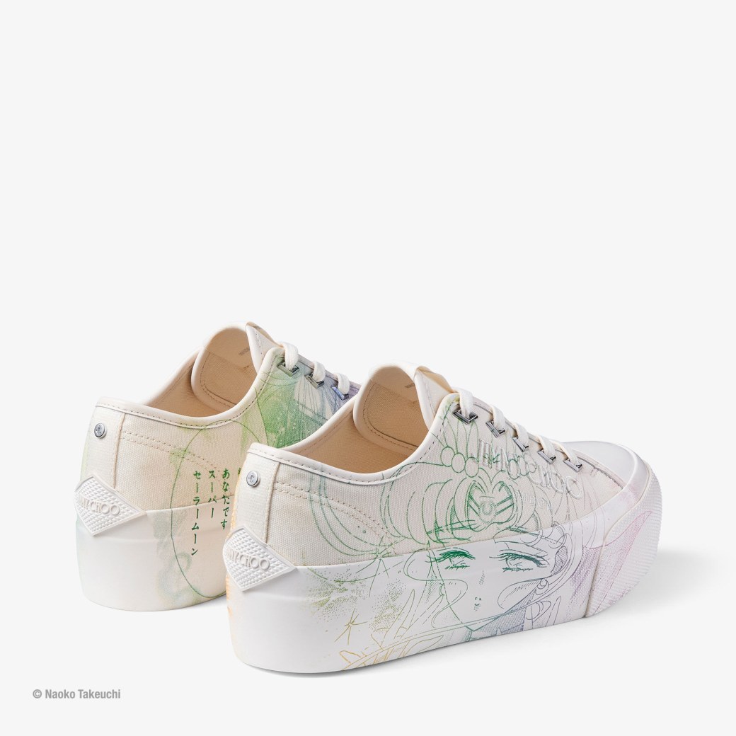 JIMMY CHOO★Sailor Guardians Palma Maxi / F★ スニーカー Sailor Guardians Palma Maxi/F | Black/White Canvas Trainer
