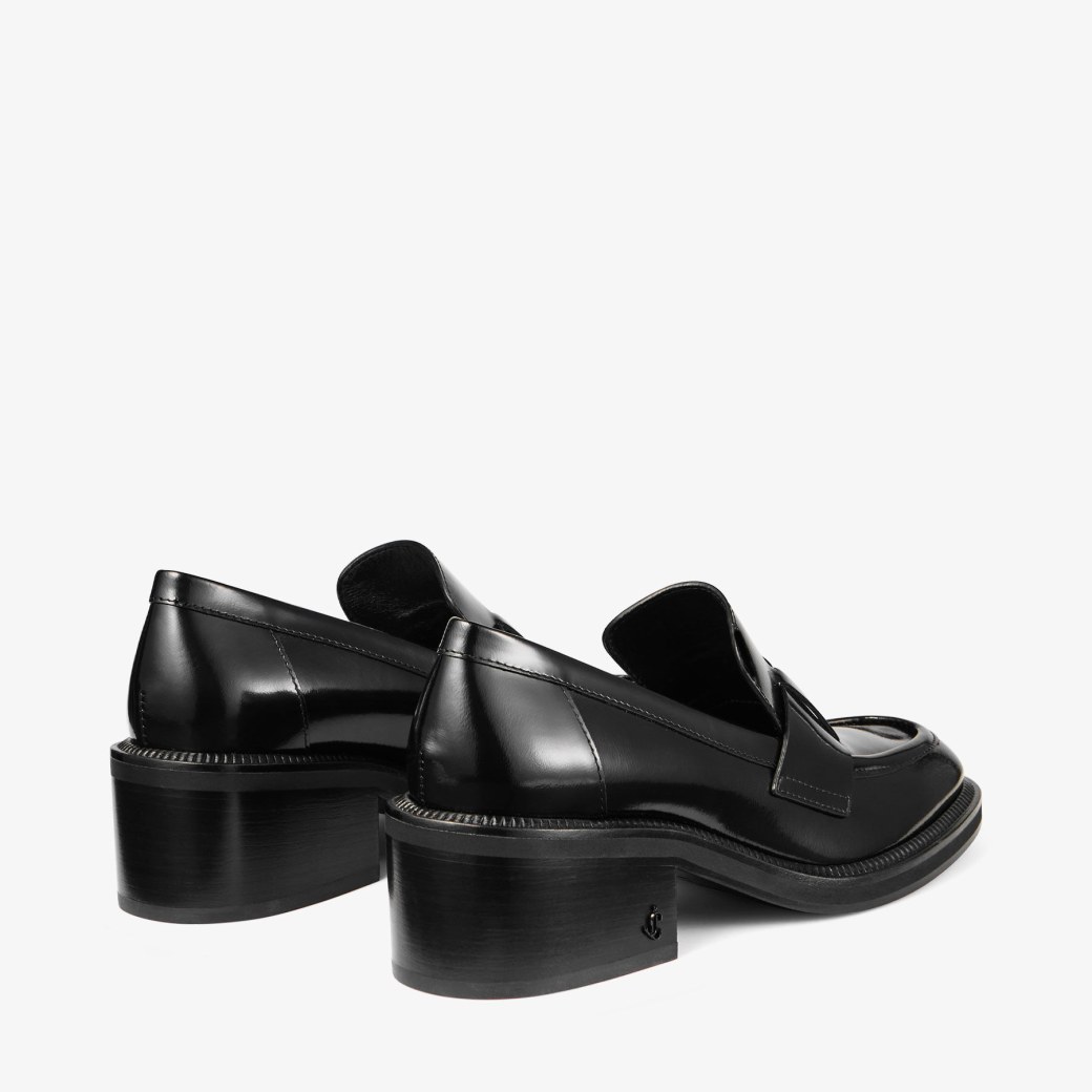 Tylor 60 | Black Spazzolato Platform Loafers | JIMMY CHOO
