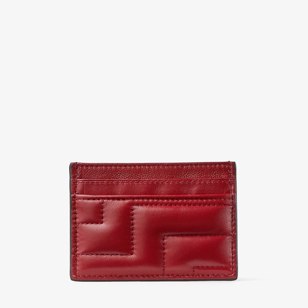 カードケース・名刺入れ JIMMY CHOO UMIKA QUILTED NAPPA CARD CASE UMIKA | Cranberry Quilted Nappa Leather Card Holder with JC
