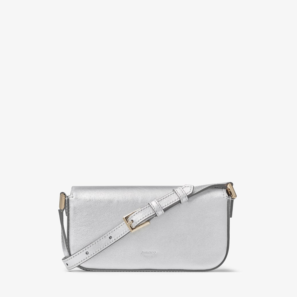 Jimmy Choo Avenue Mini ショルダーバッグ シルバー AVENUE MINI SHLDR | Silver Metallic Nappa Mini Shoulder Bag