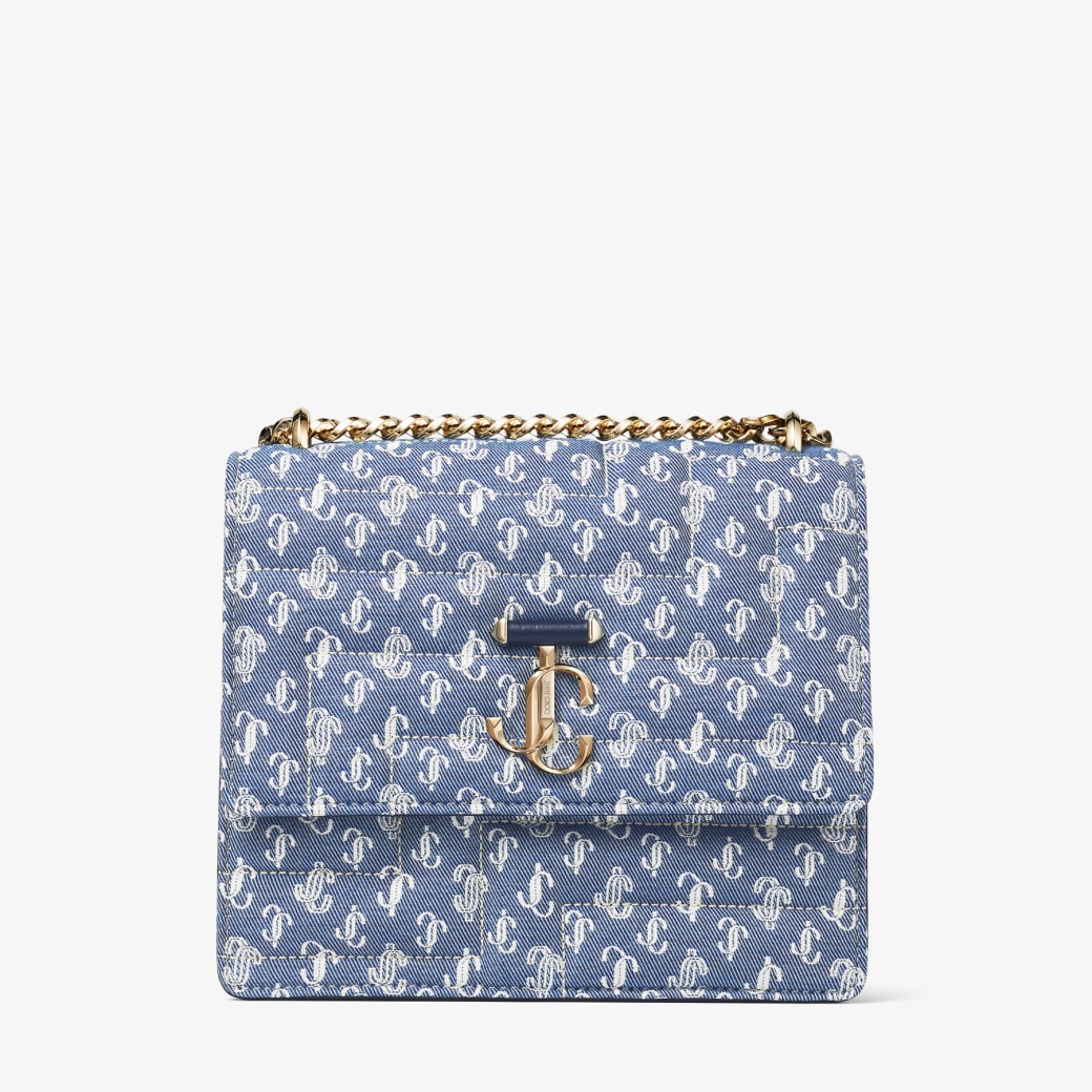 Denim Quilted JC Monogram Shoulder Bag by Jimmy Choo, available on jimmychoo.com for EUR1450 Kendall Jenner Bags Exact Product 