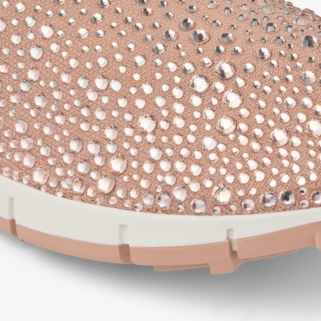 Jimmy Choo Verona スニーカー Ballet Pink Ballet Pink Metallic Knit Trainers with Crystal