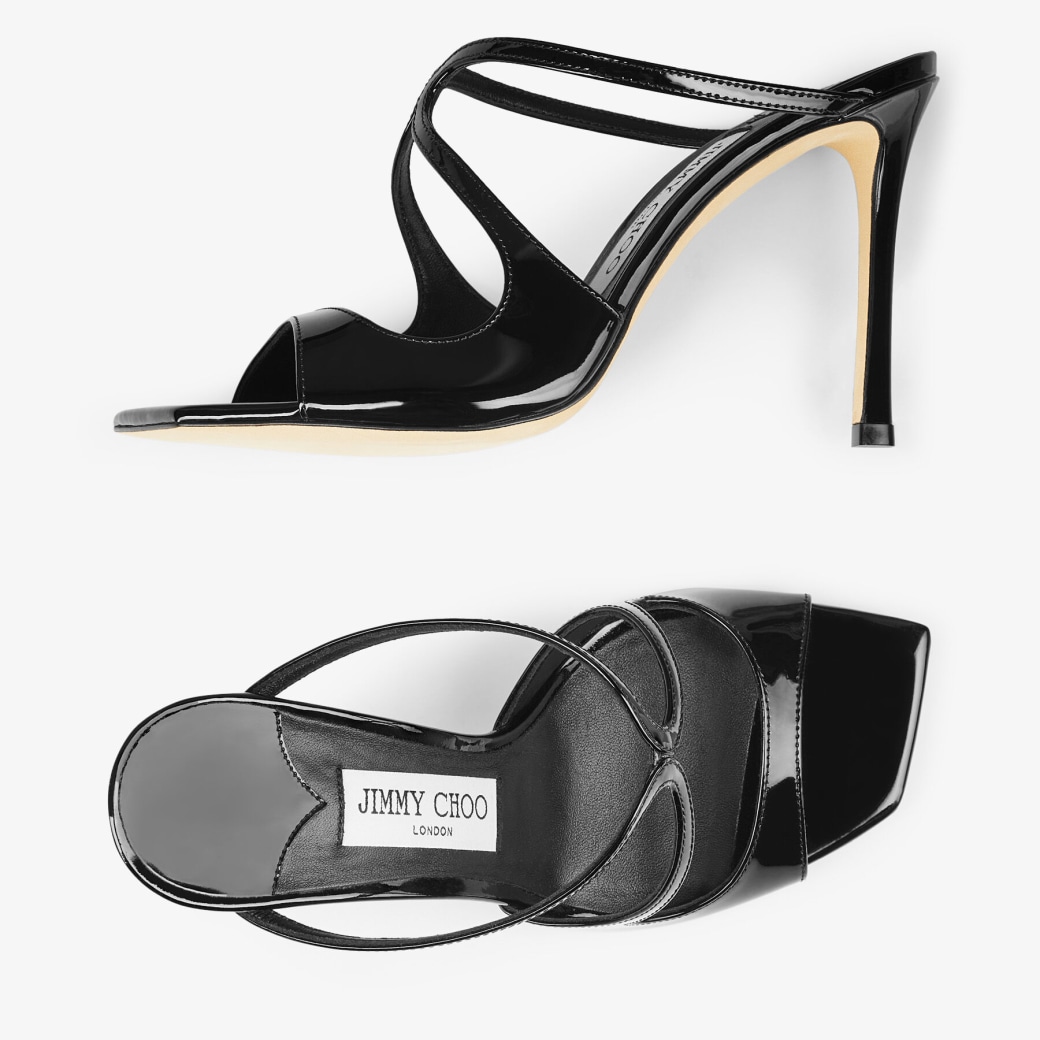 Black Patent Leather Mules | ANISE 95 | Summer 2022 Collection | JIMMY ...