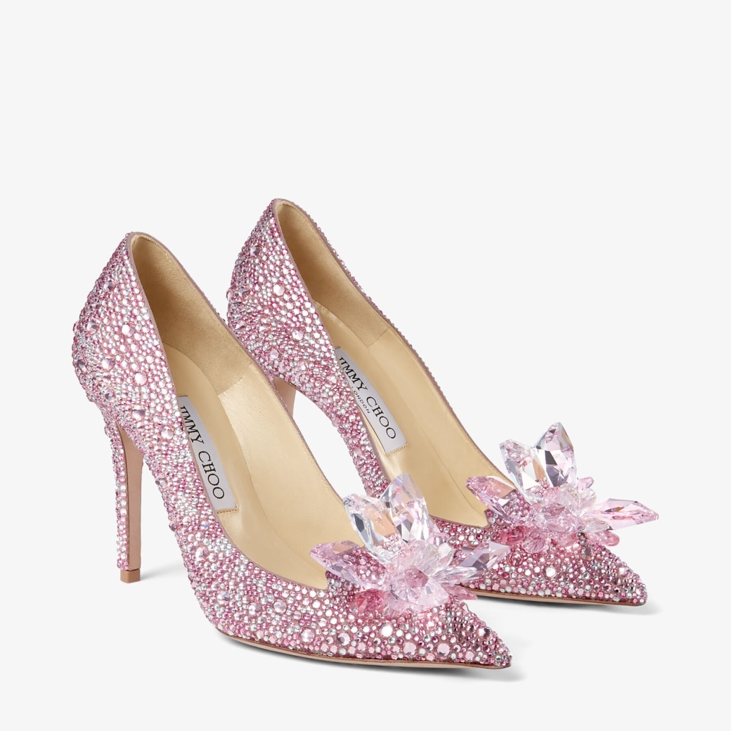 Crystal Covered Rose Mix Pointy Toe Pump | AVRIL | Pre Fall 19 | JIMMY CHOO
