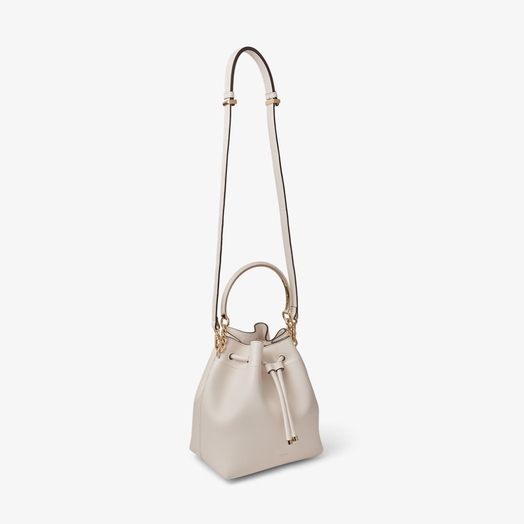 BON BON BUCKET | Latte Soft Shiny Smooth Calf Leather Bucket Bag ...
