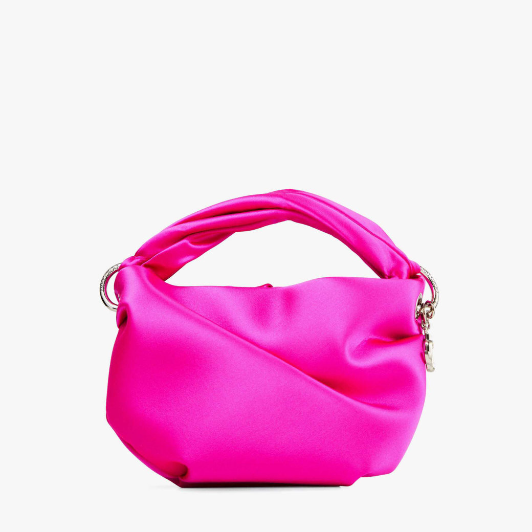 Fuchsia Satin Bag with Twisted Handle | BONNY | Winter 2021 Collection ...