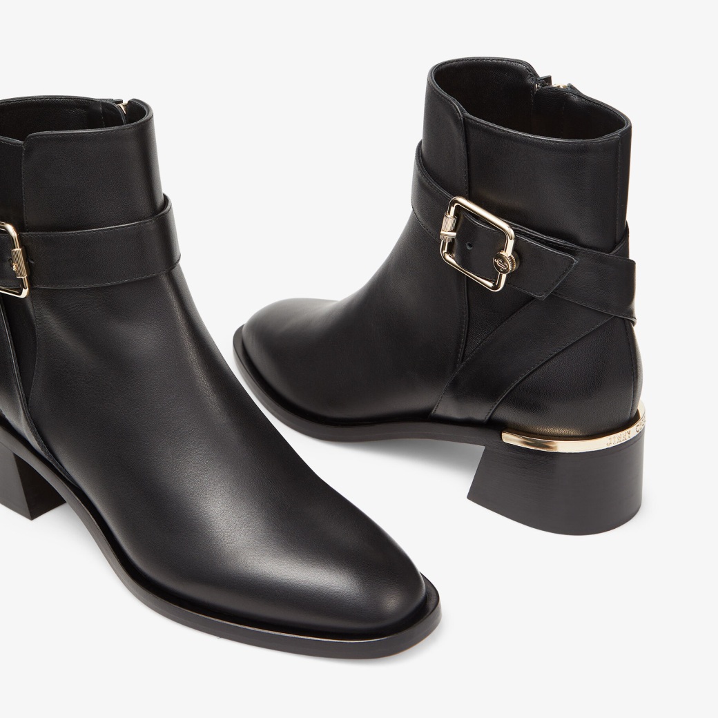 Black Smooth Leather Ankle Boots CLARICE 45 Autumn 2022 collection