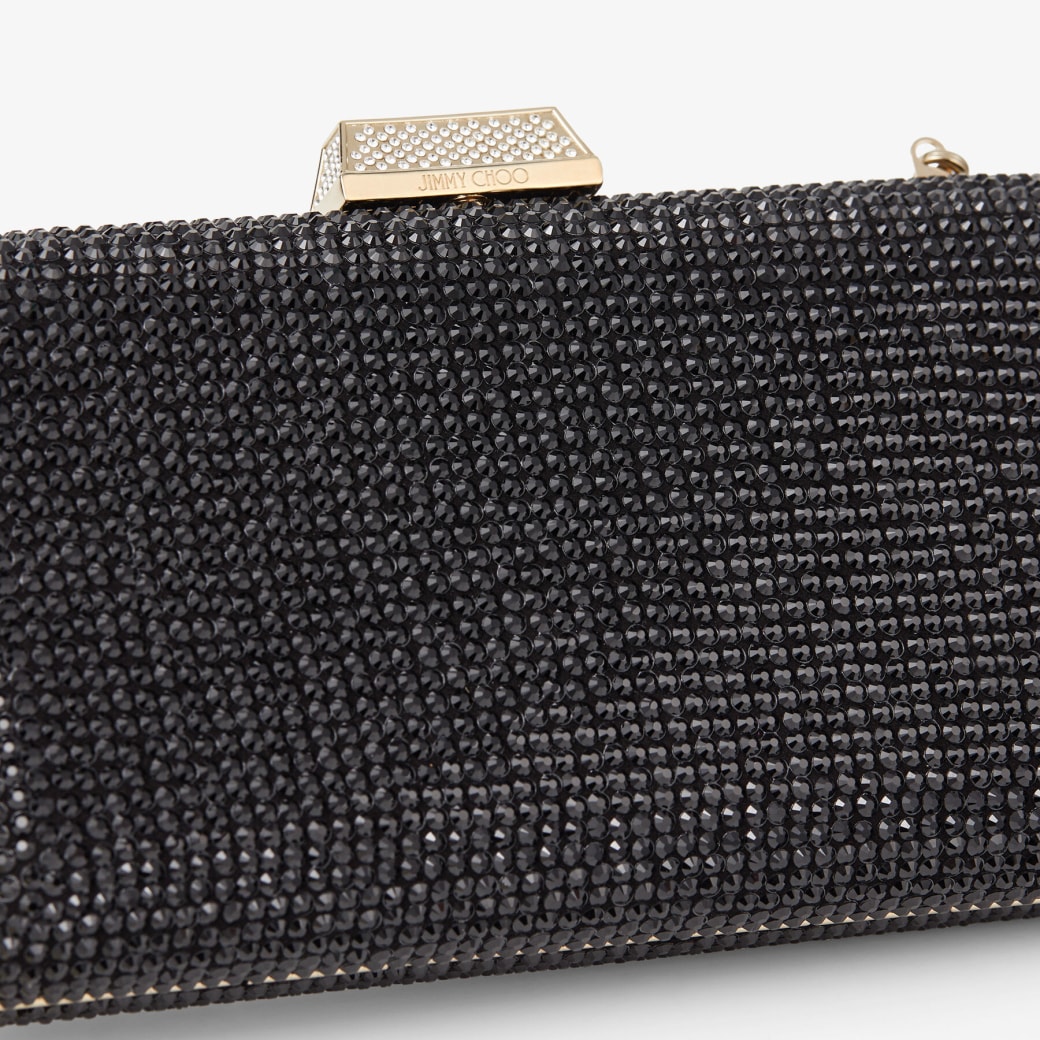 Black Suede Clutch Bag with Crystals | CLEMMIE | Summer 2022 collection ...