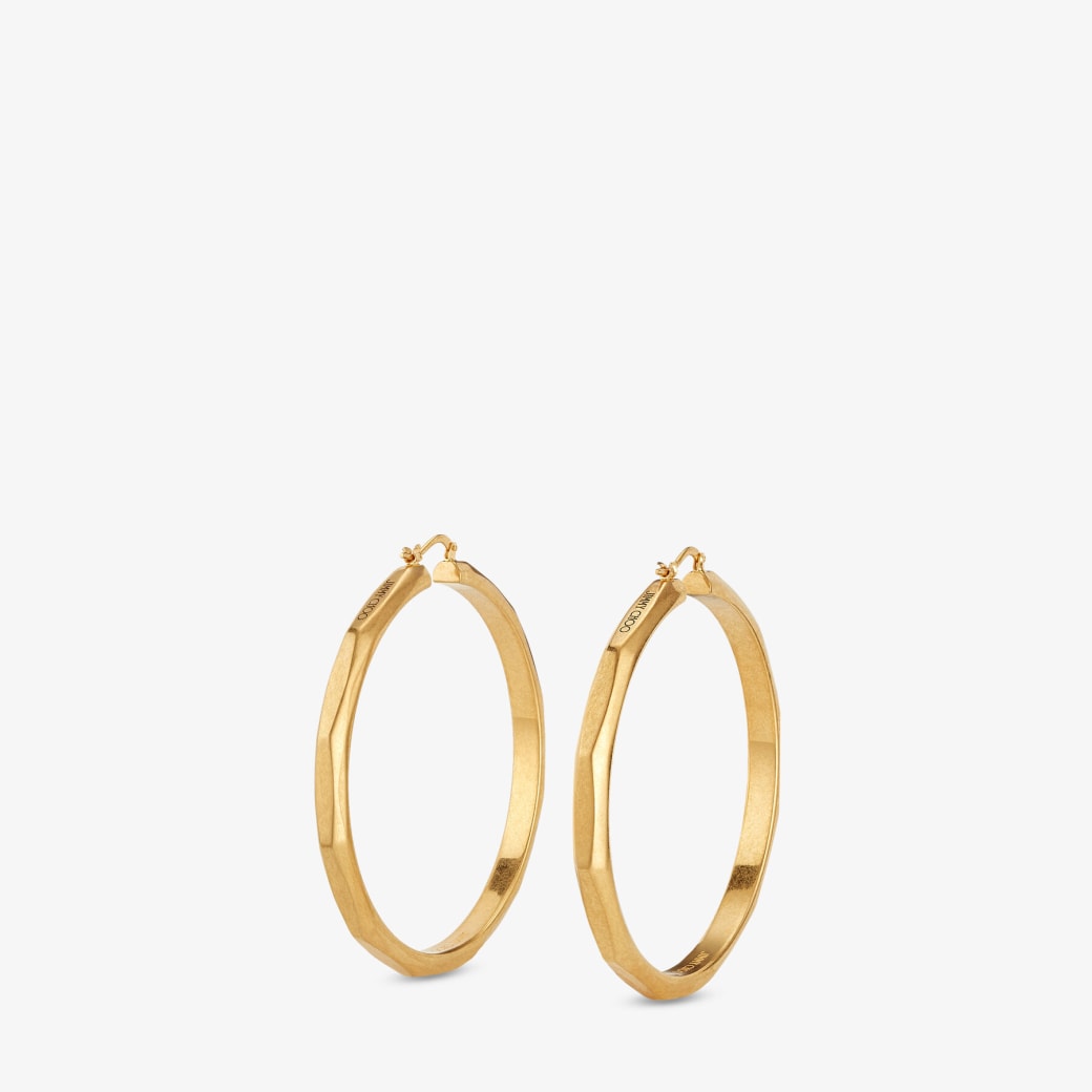 GoldFinish Diamond Chain Hoop Earrings Diamond Jewellery