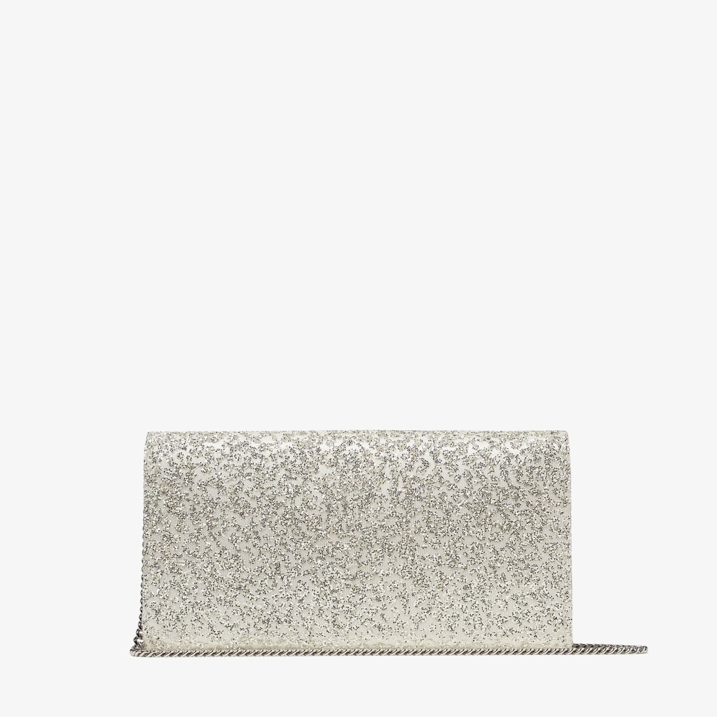 Ivory Glitter Tulle Clutch Bag | EMMIE | Spring Summer 2021 | JIMMY CHOO