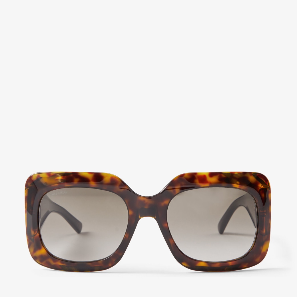 Brown Havana Square Frame Sunglasses with JC Emblem | GAYA/S | Spring ...
