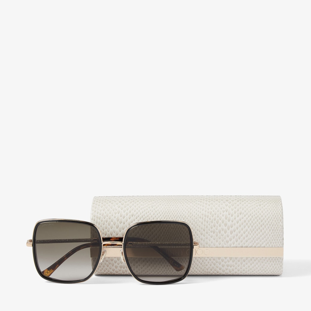 Rose Gold SquareFrame Sunglasses with Glitter JAYLA Autumn 2021