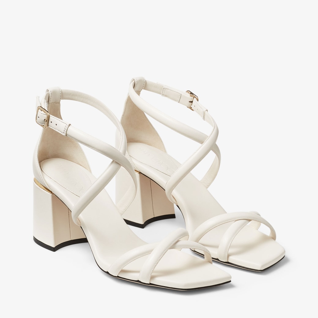 RHEEA 65 | Latte Nappa Leather Sandals | Summer Collection | JIMMY CHOO
