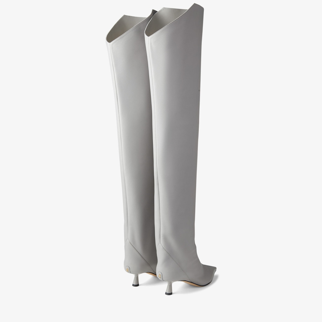 Marl Grey Luxe Nappa Leather Over-the-Knee Boots | VARI 45 | Autumn ...