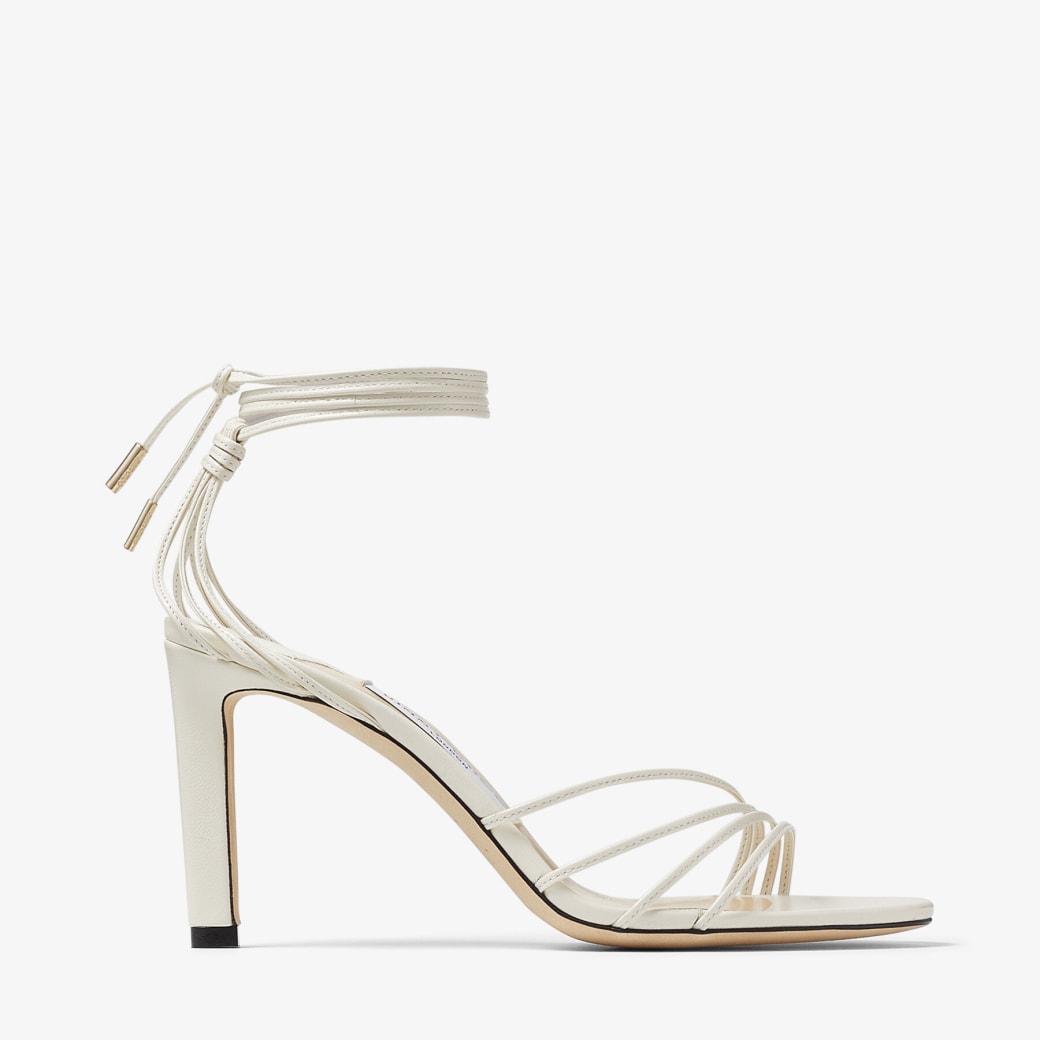 Jimmy Choo – Latte Nappa Leather Ankle-Tie Sandals
