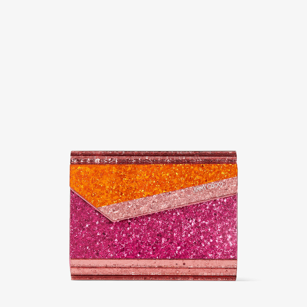 Jimmy Choo – Multicoloured Glitter Clutch Bag