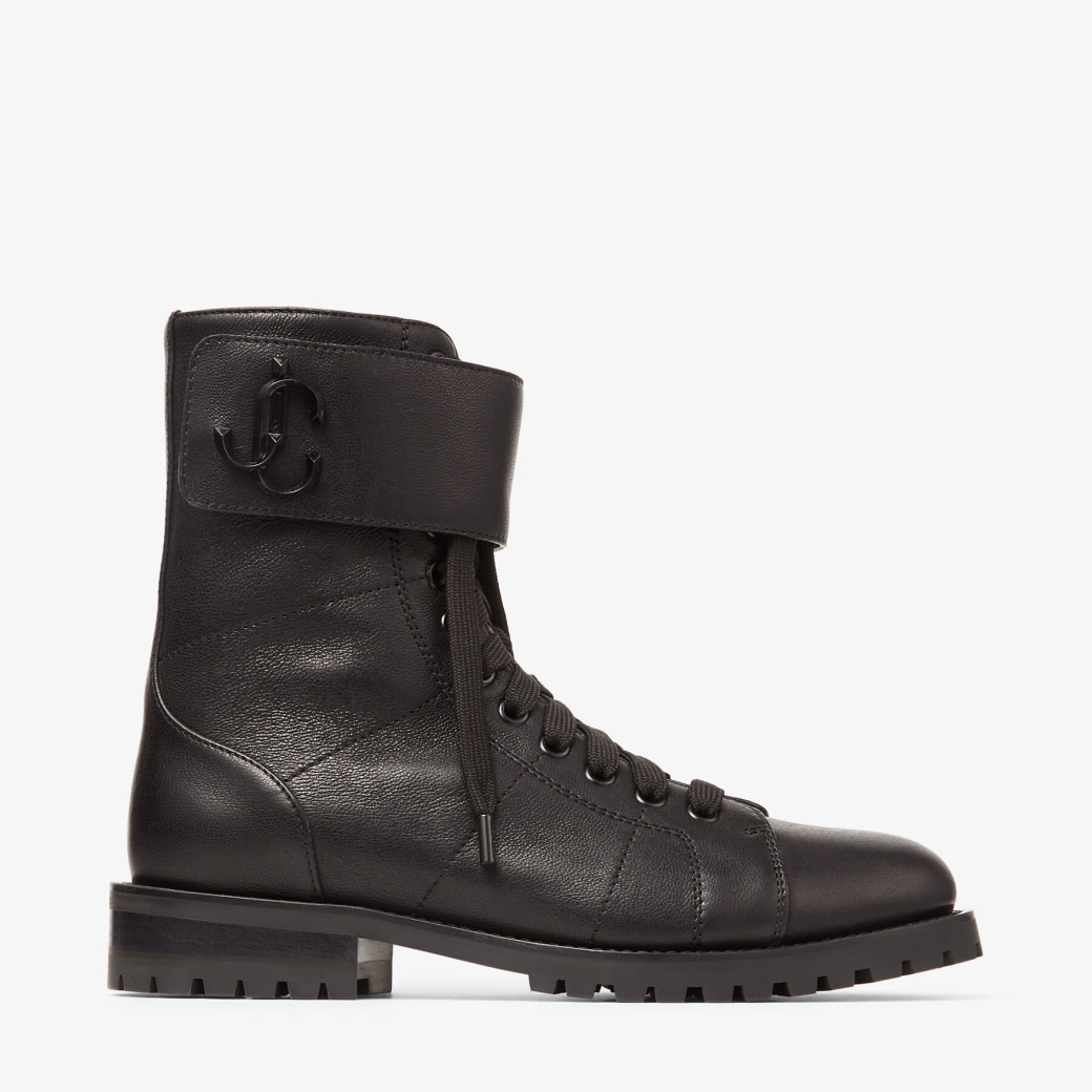 Jimmy Choo – Black Soft Nappa Leather Combat Boots