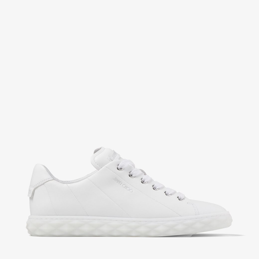 Jimmy Choo - White Nappa Leather Low-Top Trainers
