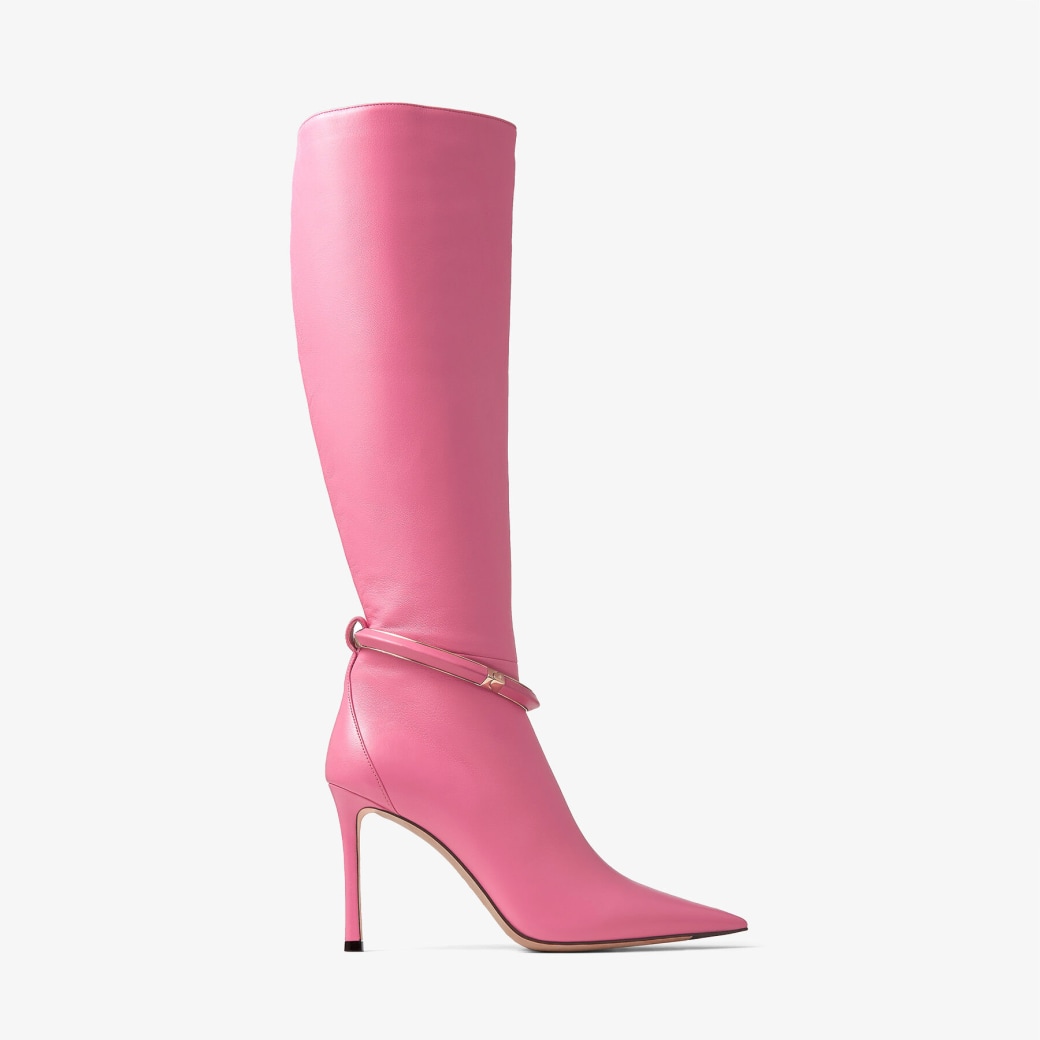 Jimmy Choo – Candy Pink Nappa Leather Knee Boots